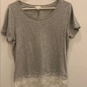 J.Crew Factory cotton top with lace bottom